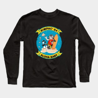 F-14 Tomcat - Aloha Baby - Rimpac'84 - Grunge Style Long Sleeve T-Shirt